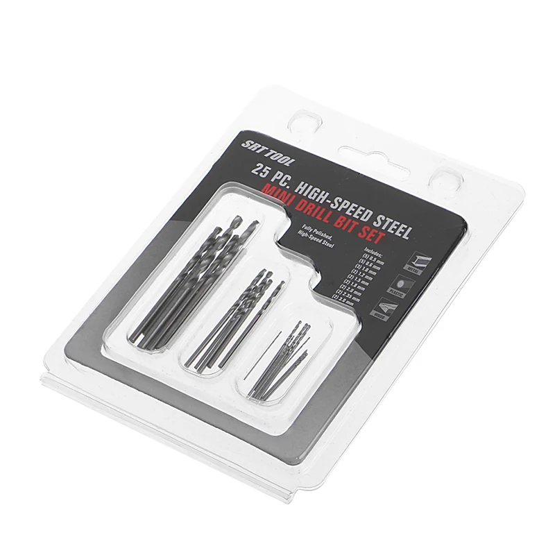 

25Pcs HSS Micro Drills Set 0.5mm-3mm 0.019 "-0.118" for PCB Crafts Jewelry