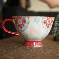 N Cup Керамическая ручная роспись цветные буквы маленький свежий большой рот черный чай чашка/чайная кружка - Цвет: N Cup