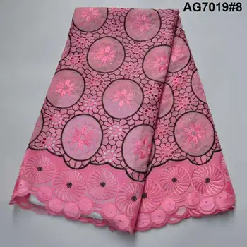 

New Arrival Stoned African 100% Cotton Lace Fabric Nigerian Lace Fabric 2020 High Quality Swiss Voile In Switzerland SW200109