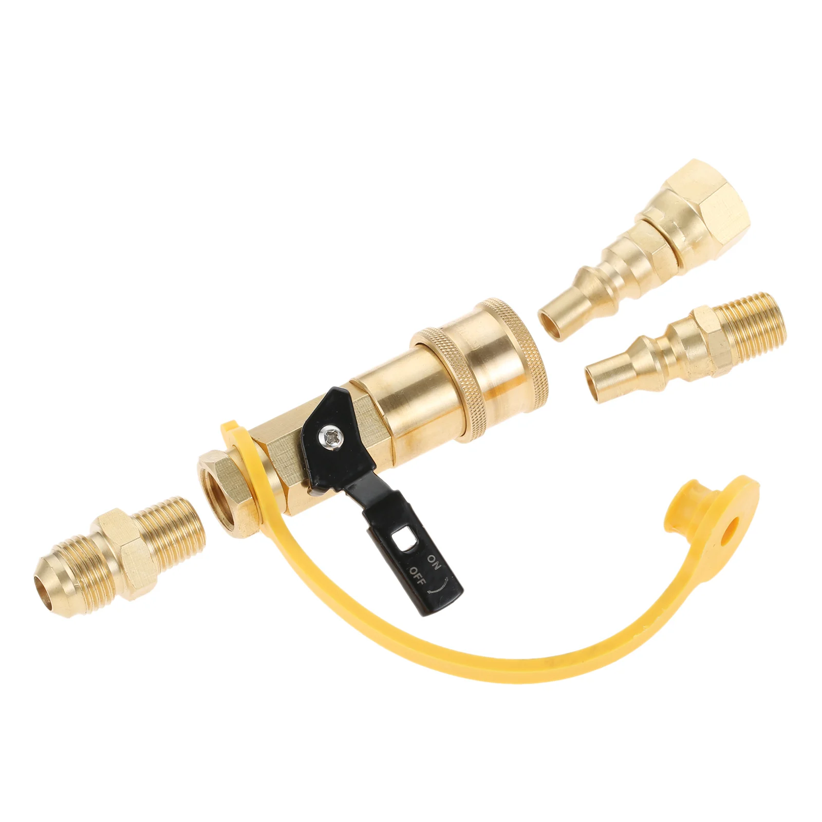 1/4 Propane Quick Connect Adapter Kit Convert Gas BBQ Grill Heater Appliance with 3/8 Male Flare Fitting to Pressure Regulator