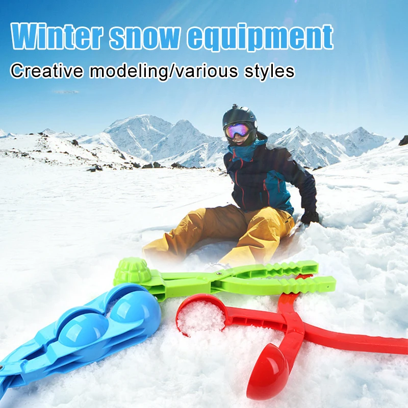 Winter Snowball Maker Clip Kids Outdoor Sand Snow Ball Mold Toys Snowball Fight Snowman Clip Toy for Children E2S