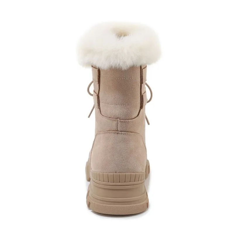 Coolcept/женские ботильоны из натуральной кожи; теплые зимние ботинки на плоской подошве с круглым носком; Лидер продаж; женская обувь с Плюшевым Мехом; Размеры 35-39