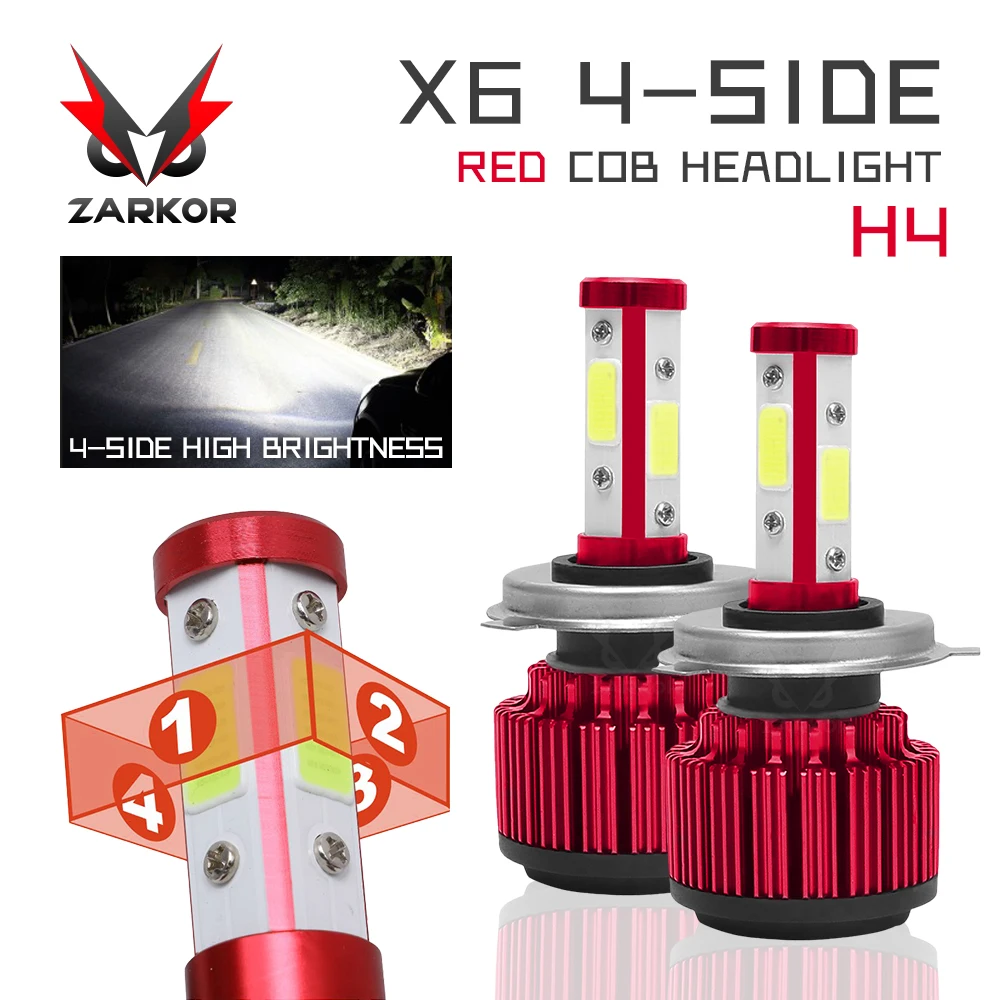 Tanio Zarkor X6 Led reflektor samochodowy H1 H3 H4 LED H7 H8 sklep