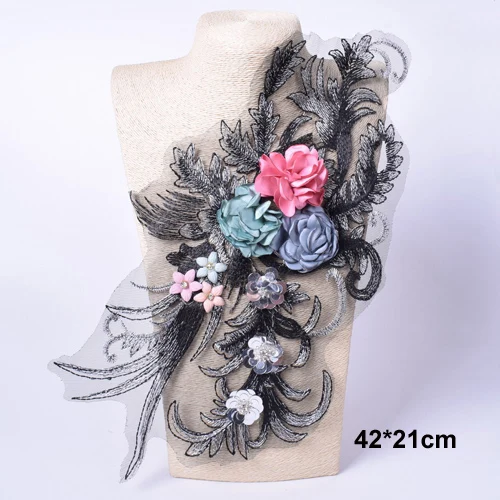 Embroidery Flower Patch Applique For Evening Dress Diy ClothingCostumes Decoration Sew On Accessories Patches Scrapbooking 16