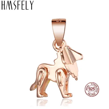 

HMSFELY 925 Silver Material Rose Gold Male Lion Pendant DIY Charm Bracelets Accessories Dangles For Necklace Jewelry Making 1pcs