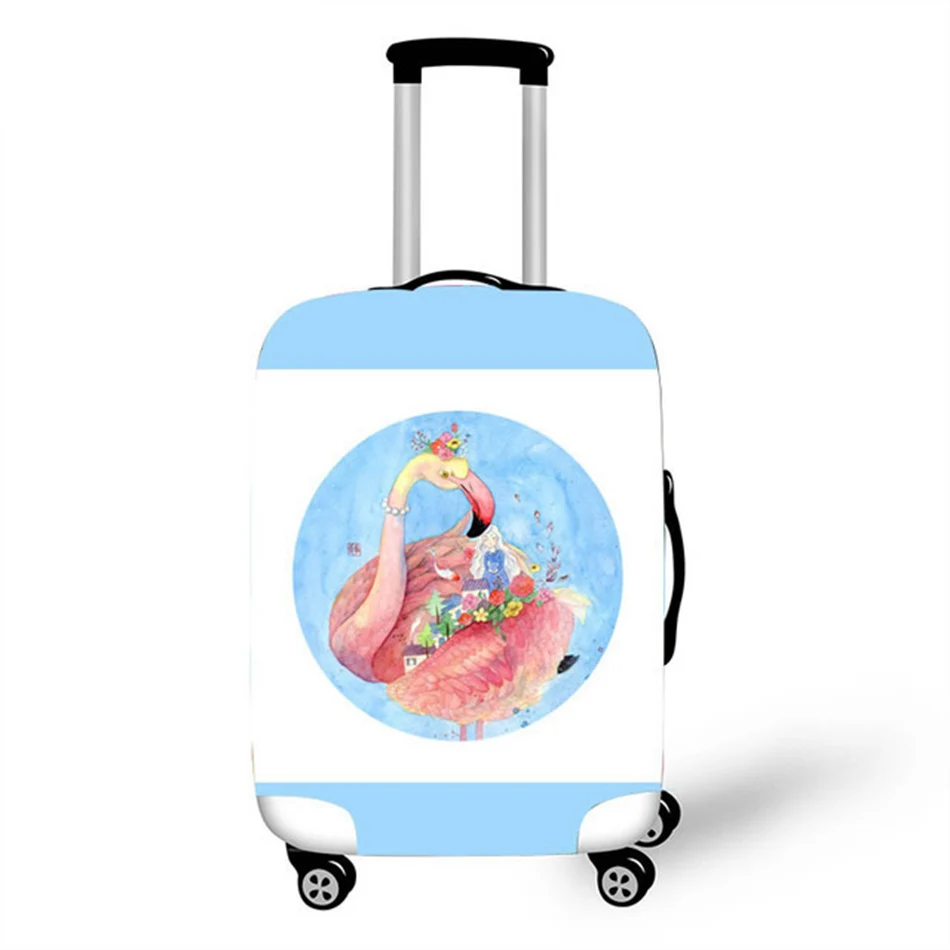 Мультфильм Фламинго чемодан защитный чехол эластичные дорожные чемоданы пылезащитный чехол Аксессуары Organizadores от 18 до 32 дюймов