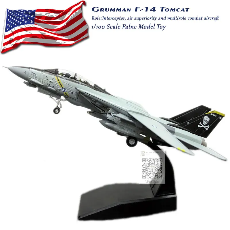 

AMER 1/100 Scale Military Model Toys USA Grumman F-14 Tomcat Fighter VF-84 Jolly Rogers Fighter Diecast Metal Plane Model Toy