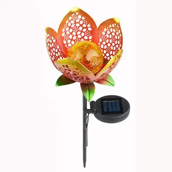 

New LED Garden Solar battery Light Pathway Hollow Flower Stake Projector Lamp Decor solar luminaire Garden light waterproof