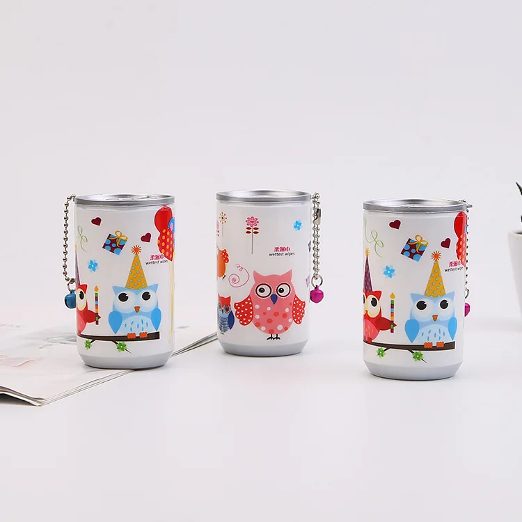 Creative 30 Pumping Canned Cartoon Cute Cans Cleaning Moisturizing Wet Wipe Travel Portable Carry-on Wet Wipe The Department Sto