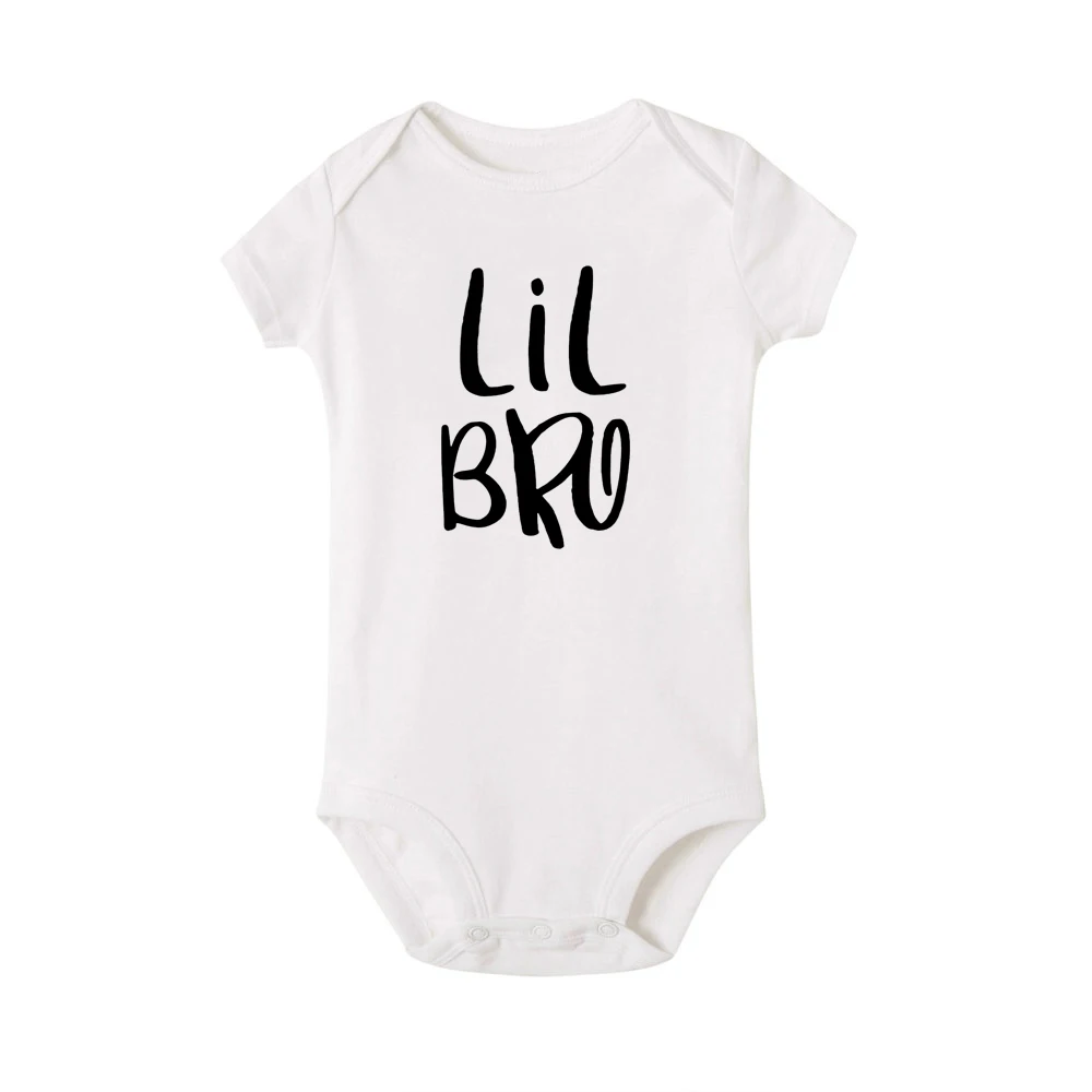 1pc Family Matching Summer T-shirt Big Bro & Lil Bro BoyTees Newborn Toddler Romper Big Brother Little Brother Sibling Outfits 4