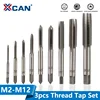 XCAN 3pcs M2-M12 Metric Hand Tap Set HSS Machine Screw Tap Drill Bit Hand Tapping Tools Screw Thread Plug Tap Drill ► Photo 1/6