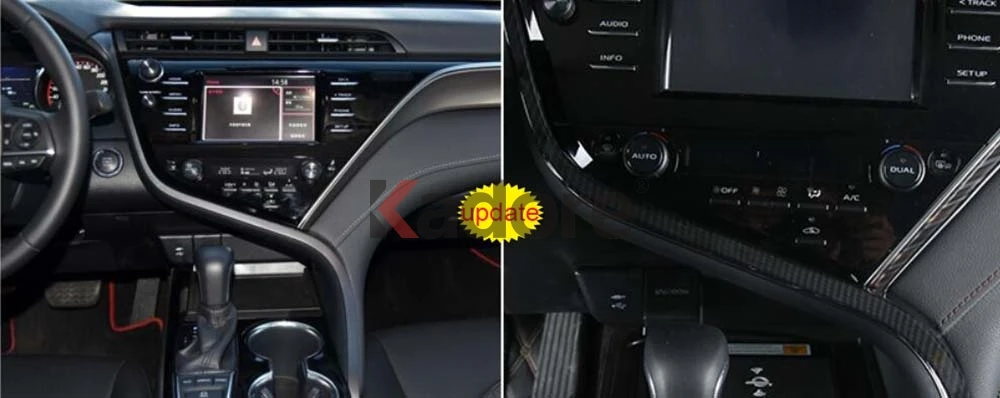 Для Toyota Camry приборной панели автомобиля центр управления Край Отделка крышки интерьера украшения наклейки полоски аксессуары Стайлинг