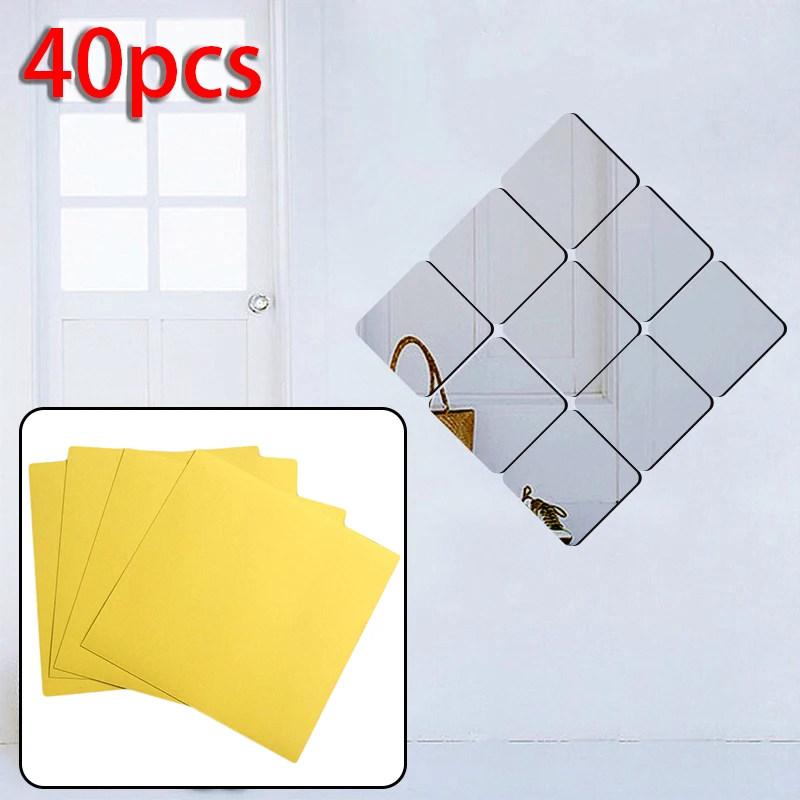 40 шт./компл. 15x15 см Клей 3D зеркальный эффект стикер для настенной плитки Съемная квадратная Фреска мозаичные наклейки Винил Искусство домашний декор
