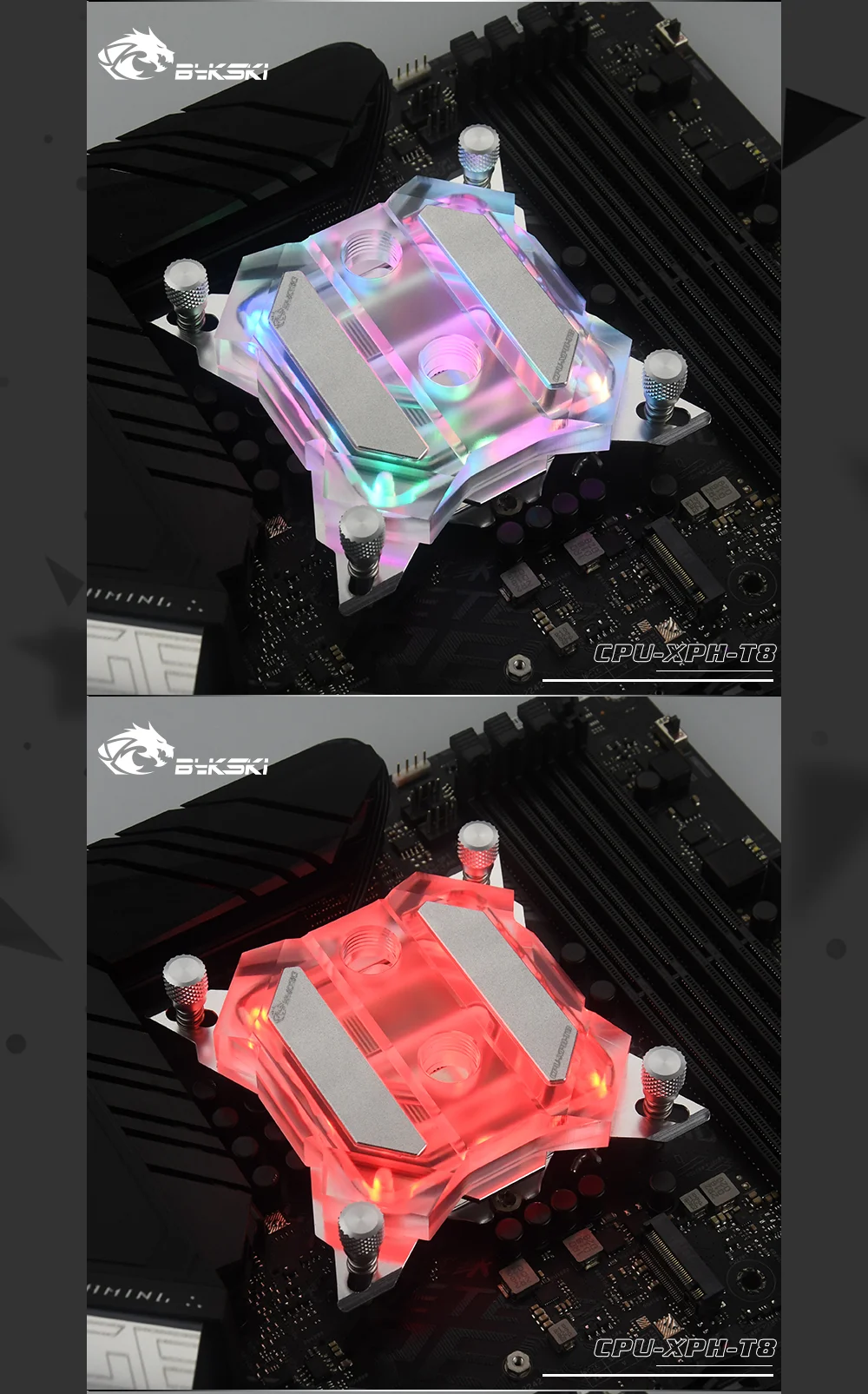 Bykski cpu-XPH-T8 cpu блок водяного охлаждения для Intel Lga115x/2011/2066 RGB/RBW освещение механическая система сливочного масла микроводный I7