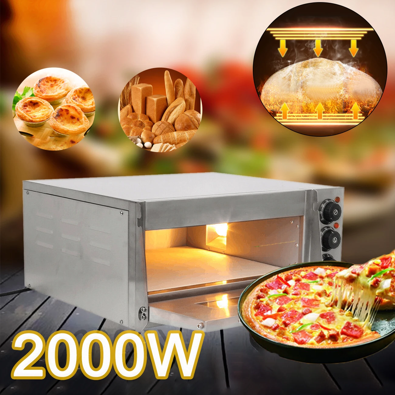 Электрическая духовка для пиццы 2000 Вт жареная курица пицца плита коммерческая