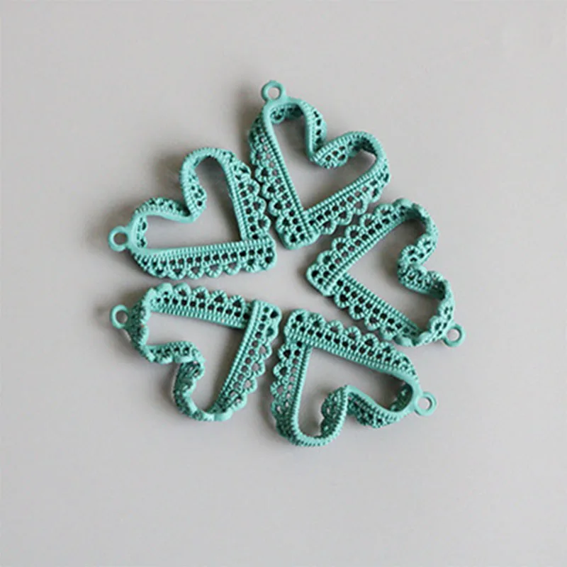

New DIY Jewelry Alloy Earring Accessories for Women Girl Handmade Making Love Shape High Quality Weaving four Color Choose 1pair