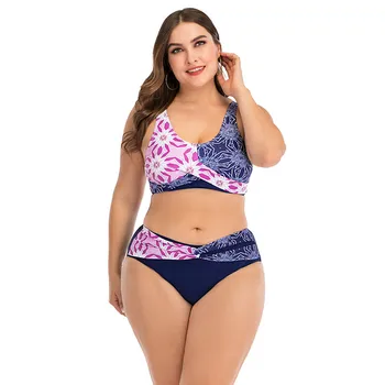 

Halter Cross Bikini Set Plus Size Swimwear Woman Two Pieces Print Bathing Suit Bikinis 2020 Mujer Swimsuit Maillot De Bain Femme