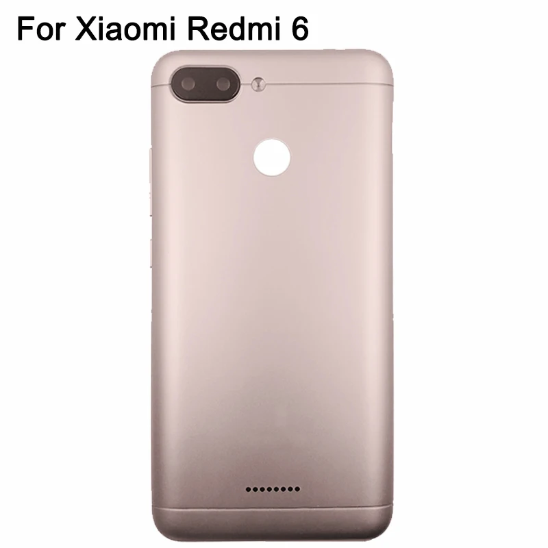 Чехол для аккумулятора Redmi6 для Xiaomi Redmi 6, чехол с задней крышкой, Крышка корпуса задней двери+ фоторамка+ Боковая кнопка - Цвет: Розовый