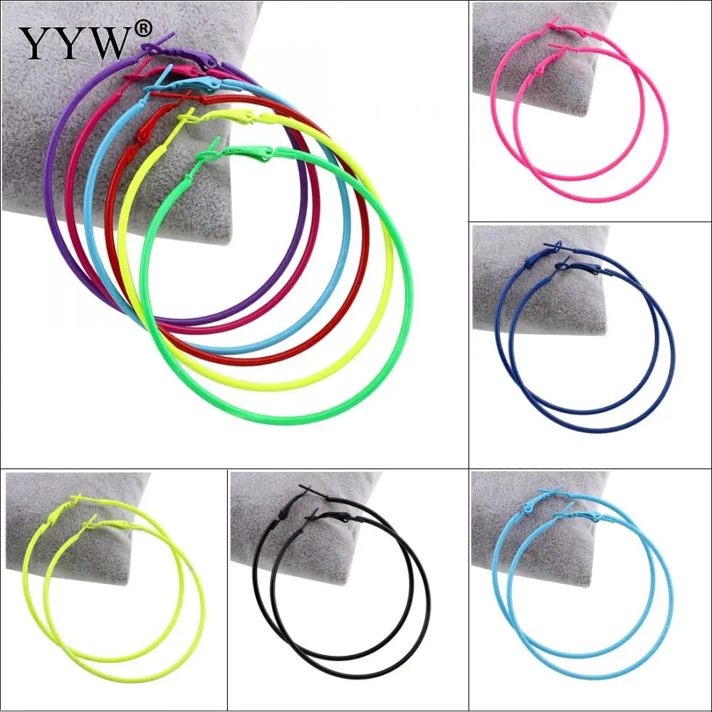 

12pcs/Lot Women 80mm Hoop Earrings Big Circle Round Exaggerated Fashion Jewelry Accessories Stoving Varnish Earring Brincos