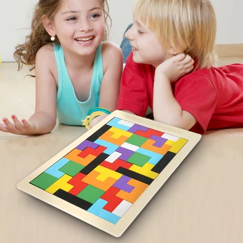 

Wooden Geometric Shapes Montessori Puzzle Sorting Math Bricks Preschool Learning Educational Game Baby Toddler Toys for Children