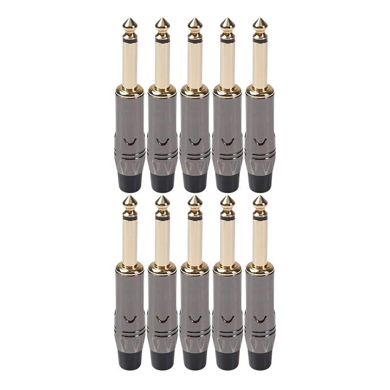 TC146 Gold-Plated 6.35 Mono Fever Guitar Cable Welding Plug Zinc Alloy Shell Adapter Good Contact Performance | Спорт и развлечения