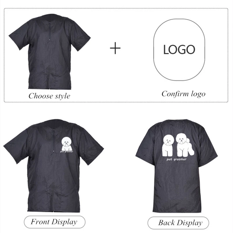 Pet Shop Breathable Work Clothes Hair Salon Hairdressing Uniform Pet Grooming Overalls Custom LOGO Hair Stylist Apron G0722 6