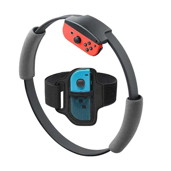 

Adjustable Elastic 56cm Leg Fixing Strap Sport Band + Non-Slip Ring-Con Grips For Nintend Switch Joy-con Ring Fit Adventure Game