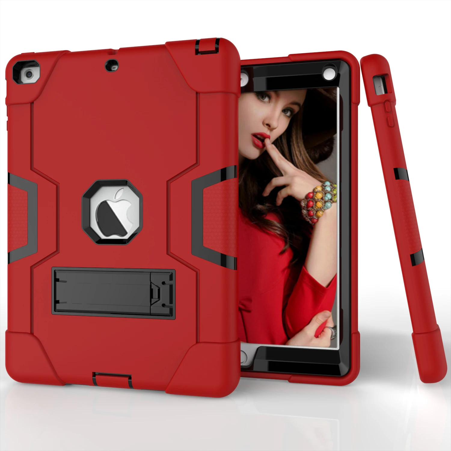 Armor Case For iPad 4 3 2 9.7 Heavy Duty Silicone TPU+ PC Hard Stand Drop Shock Proof+ Screen Protector IP71