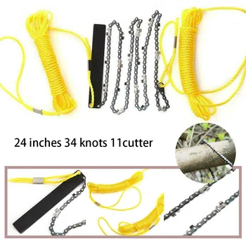 

High Reach Limb Rope Chain Saw With 24 Inch Chain Tree Cutter Trimmer Garden