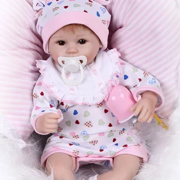 

Full Body Silicone Reborn Doll Lifelike Baby Doll Toddler Doll With Bottle Baby Girl Dolls Reborn Dolls Full Body