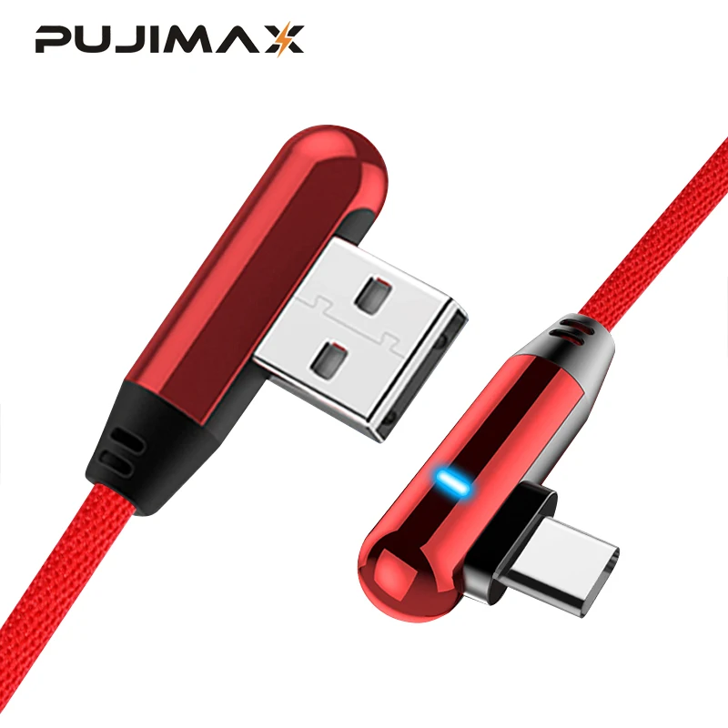 Кабель USB Type C для быстрой зарядки PUJIMAX кабель передачи данных 90 градусов Samsung S8 S9