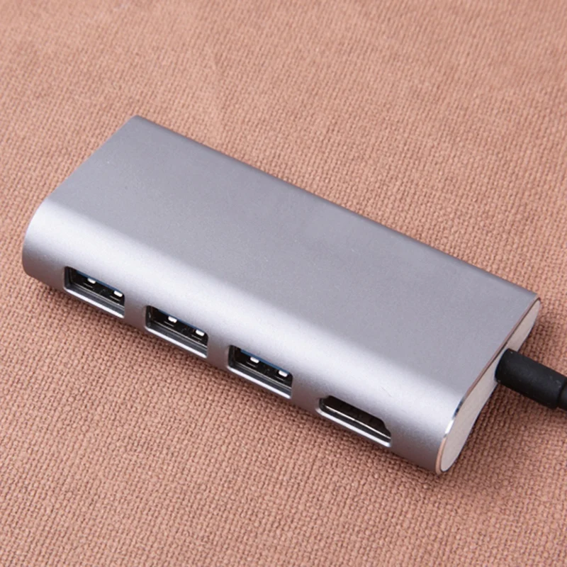 Тип-C хаб 3,0 концентратор(3-Порты и разъёмы Usb3.0)+ Hdmi 4K+ зарядка Pd