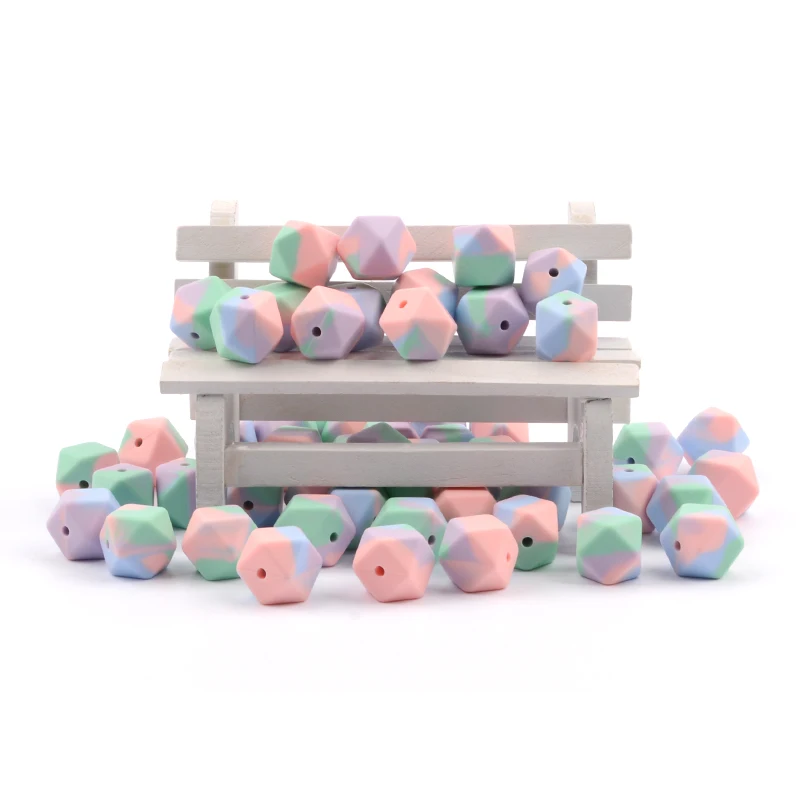 Description Picture 6 of itemLOFCA 30pcs Silicone Beads Mini Hexagon 14mm Baby Teething Toys Necklace Food Grade Baby Teether BPA Free DIY Silicone Jewelry