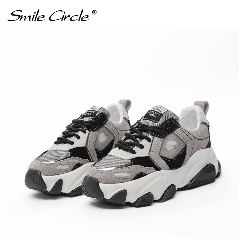 Smile Circle/женская спортивная обувь Замшевая на плоской подошве Женская Сезон