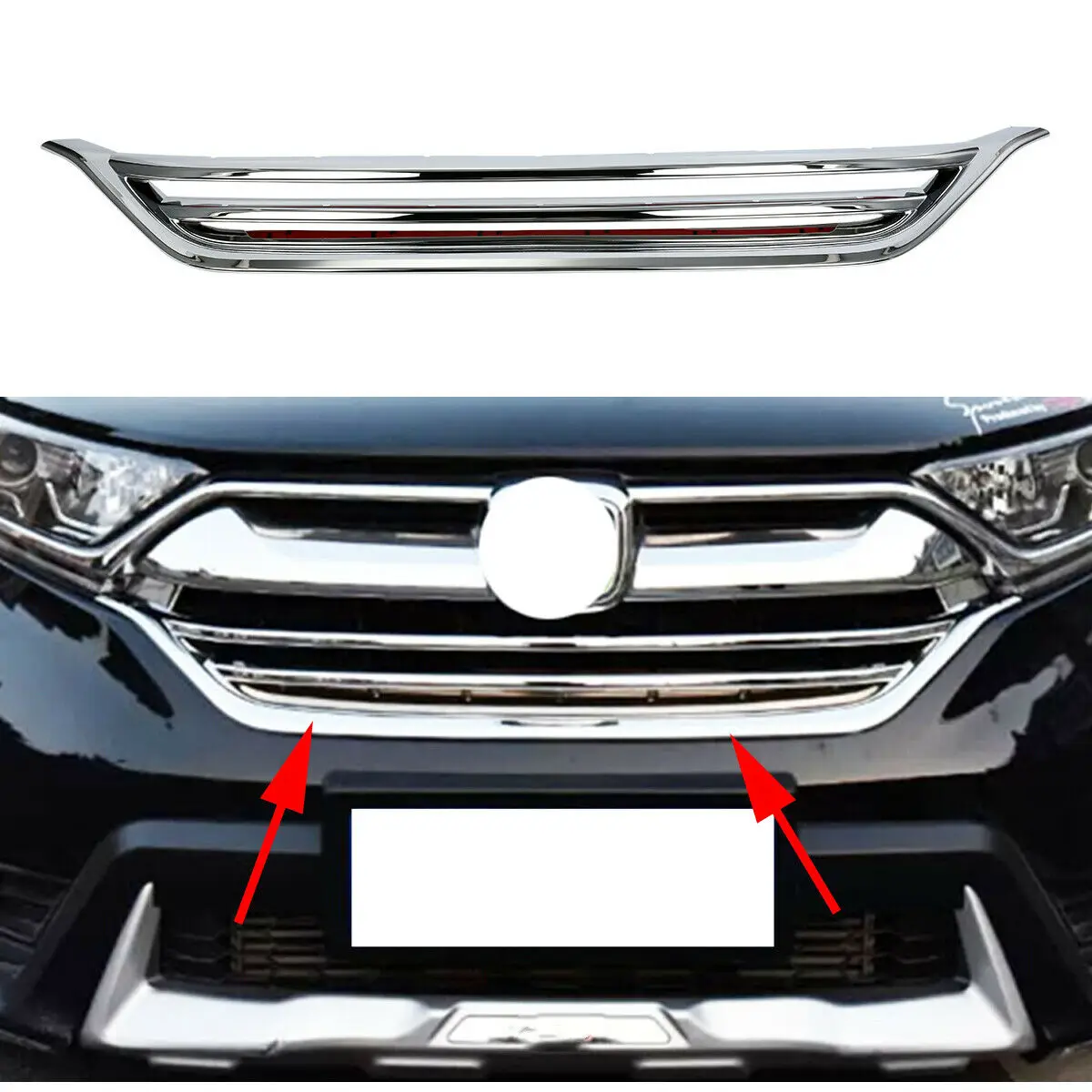 Хромированная передняя решетка крышка гриль отделка рамка Подходит для Honda CRV CR-V 5th аксессуары