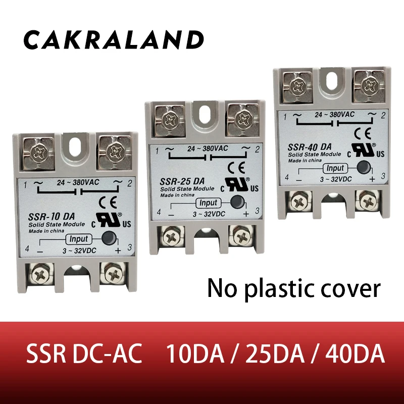 Твердотельные реле Ssr 10Da 10 А 40 Din 25A Ssd Rail Solidstate Ssr40Da Rele 12 В 20 модуль 30 радиатор