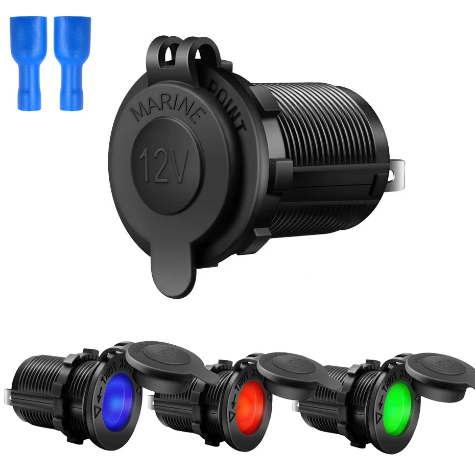 

12V Motorcycle Car Boat Tractor Accessory Waterproof Cigarette Lighter Power Socket Plug Outlet Car-styling