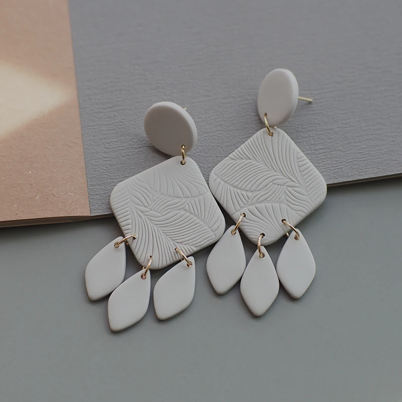Handmade Abstract Square Earrings