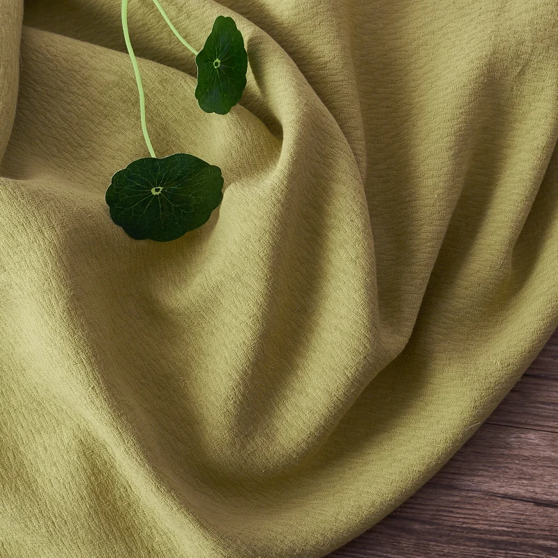 Высококачественный жаккард из хлопчатобумажной и льняной ткани высокого качества горчичного зеленого цвета tissu модное платье cheongsam куртка бюст юбка tissus