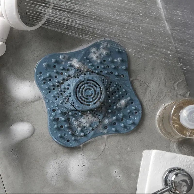 

Silicone Filter For Draining Into The Bath From The Hair Drain Strainer Hair Catcher Rubber Bathtub Floor Filter Water Stopper