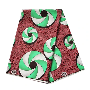 

Circle Printed African Nigerian Real Wax Fabric 100% cotton wax print Fabric 6Yards Ankara Real Wax Fabric For Dress