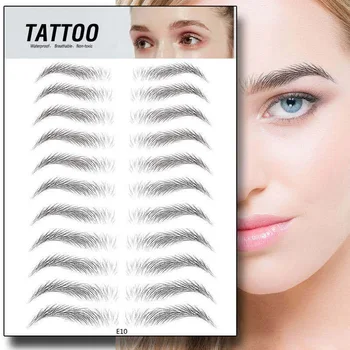 

22pcs 3D Eyebrow Sticker Bionic Tattoo Semi-Permanent Water Transfer Waterproof Embroidery Eyebrow Tattoo Sticker Makeup Supplie
