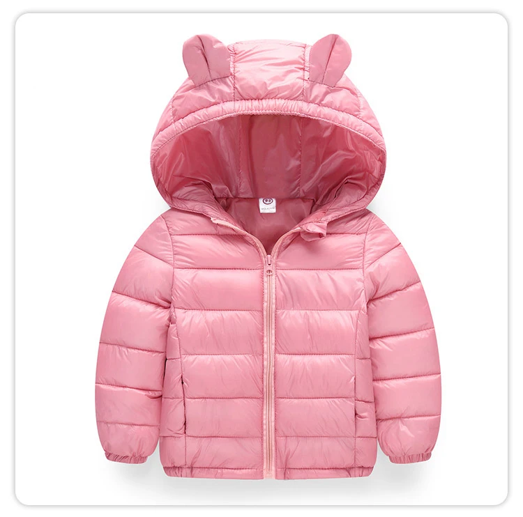 Зимние куртки для мальчиков; модные хлопковые толстые ветровки; Повседневная Верхняя одежда для маленьких девочек; Детское пальто с капюшоном; 13 цветов - Цвет: pink