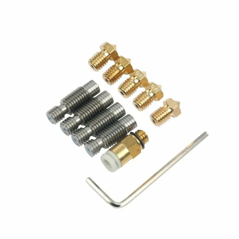Best All Metal Stainless Steel V6 J Heads Hotends Full Kit 5 Pcs Extruder Brass Print Head 5Pcs E 3D V6 For 3D Printer Accessories