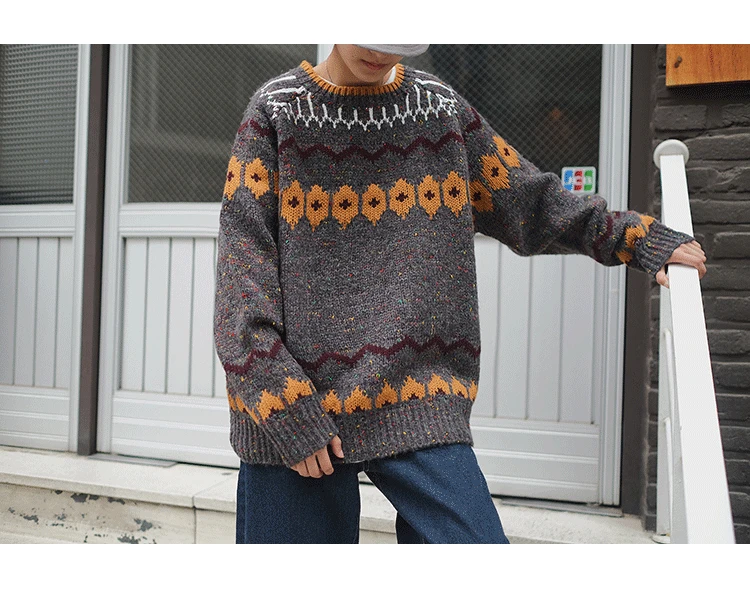 Privathinker, мужские винтажные хип-хоп свитера с круглым вырезом, мужские s, осенние зимние корейские пуловеры, Свободный Мужской свитер Харадзюку, модная одежда