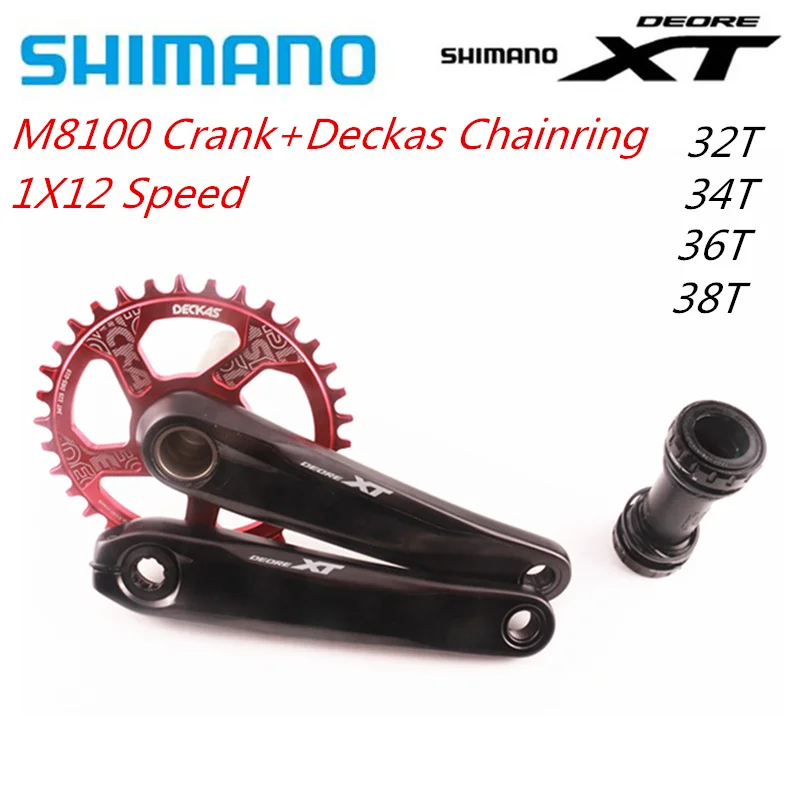 SHIMANO XT M8100 12s MTB шатун горный велосипед Bicycle1x12Speed 170mm175mm Deckas 32T 34T 36T 38T MT800 Нижний Кронштейн Pedivela