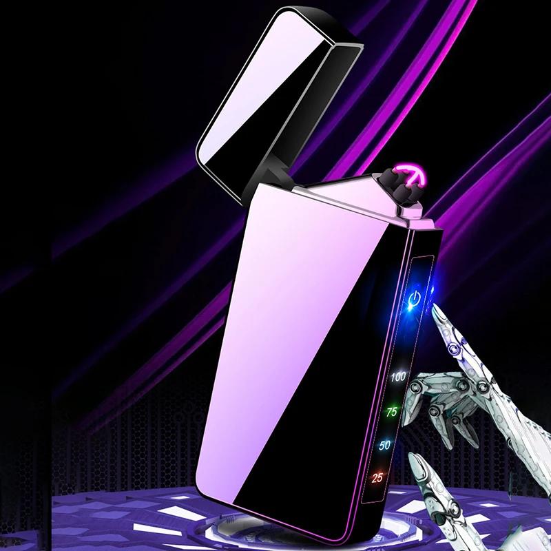 Arc Lighter Modern Simplicity Zinc Alloy Mirror Smoking with LED Battery Display Electronic Pulse Mechero Accessories | Дом и сад