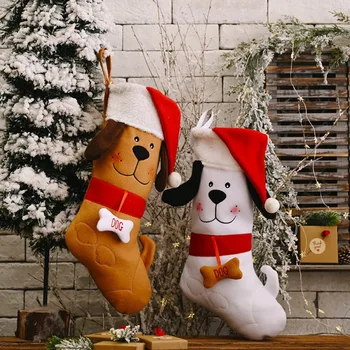 

2020 New Year Bone Shape Christmas Stockings Christmas Gift Bag Fireplace Decoration Socks New Year Candy Gifts Bags Holder 1