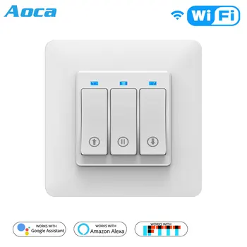 

WiFi Smart Curtain Switch Tuya Smart Life App Remote Control Motorized Curtain Motor Roller Blinds,Works with Alexa Google Home