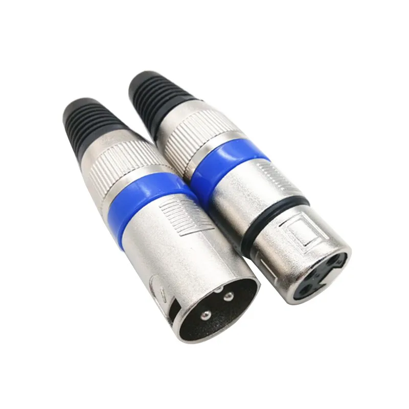 

1 pair XLR Connector Plug Male&Female 3 Pin Blanced Microphone Audio Cable Adapter Terminal Copper Nickel Plated Free Shipping